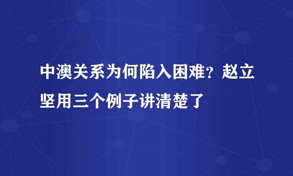 中澳关系为何陷入困难？赵立坚用三个例子讲清楚了