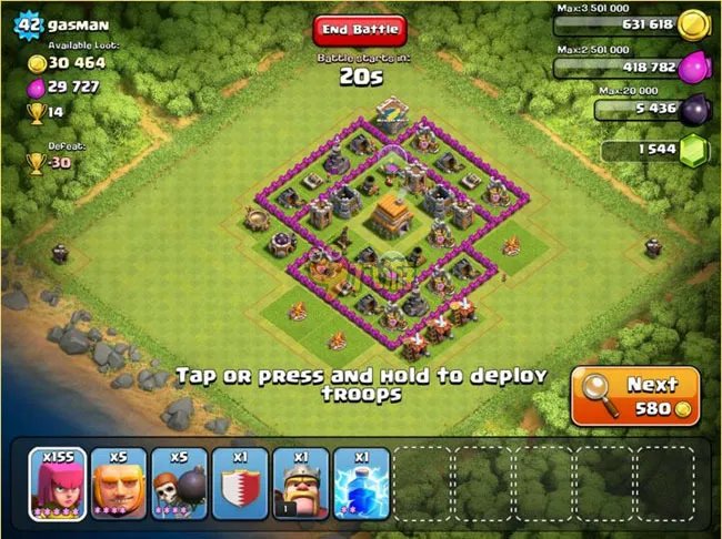 部落冲突6本最强布局，部落冲突6本神阵打法攻略