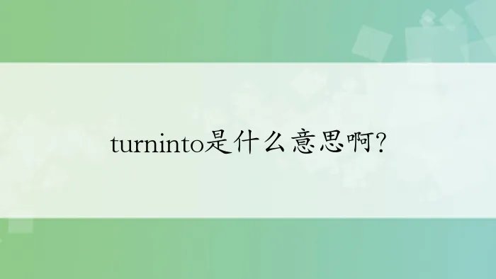 turninto是什么意思啊？