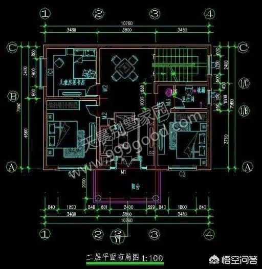 在农村盖占地90平米，二层小楼该怎么设计？