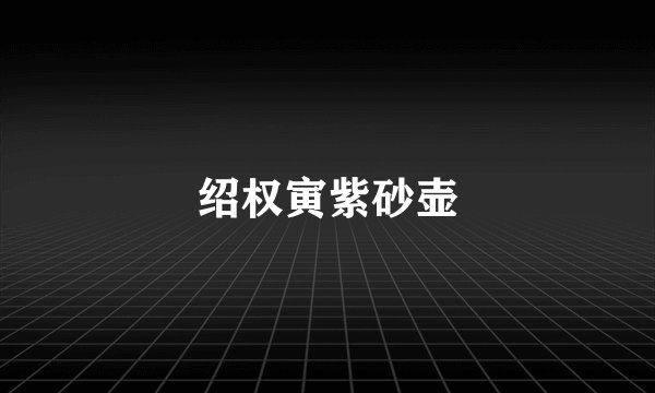绍权寅紫砂壶
