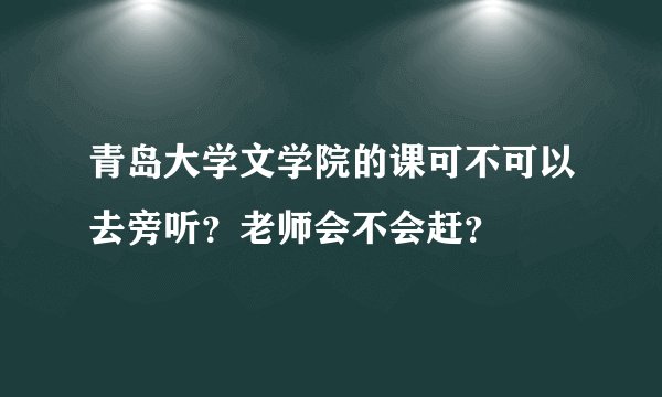 青岛大学文学院的课可不可以去旁听？老师会不会赶？