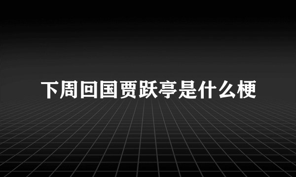 下周回国贾跃亭是什么梗