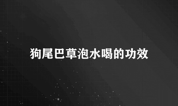 狗尾巴草泡水喝的功效