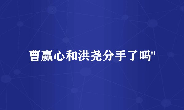 曹赢心和洪尧分手了吗