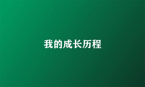 我的成长历程