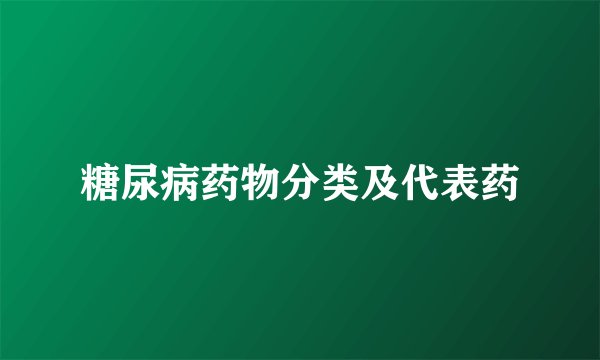 糖尿病药物分类及代表药