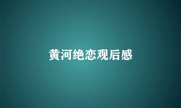 黄河绝恋观后感