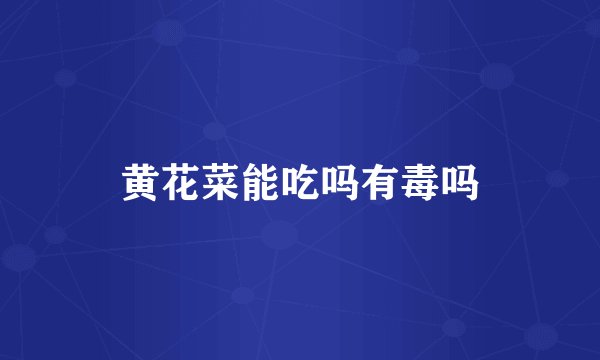 黄花菜能吃吗有毒吗