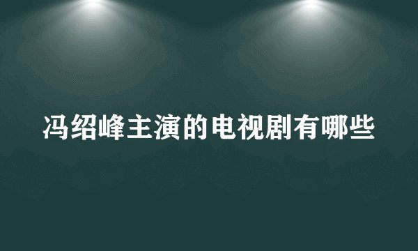 冯绍峰主演的电视剧有哪些
