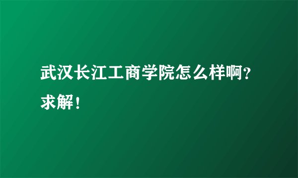 武汉长江工商学院怎么样啊？求解！