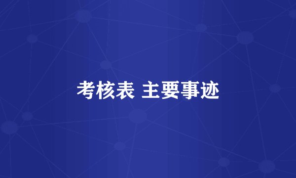 考核表 主要事迹