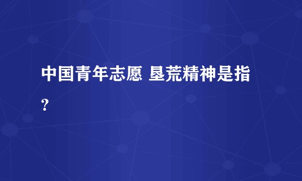 中国青年志愿 垦荒精神是指？