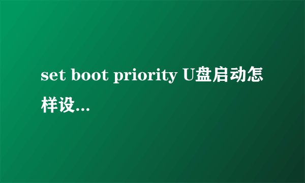 set boot priority U盘启动怎样设置呀 急急急!求高手指导