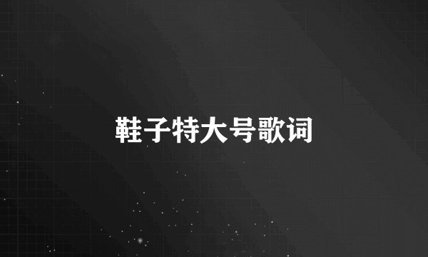 鞋子特大号歌词