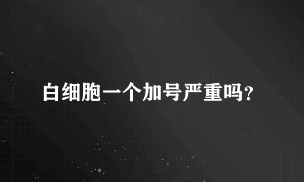 白细胞一个加号严重吗？