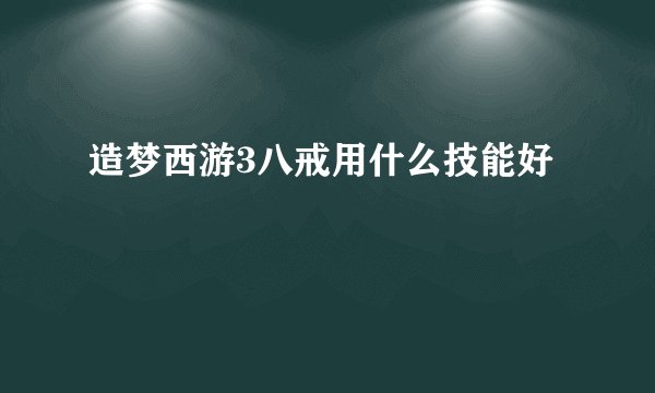 造梦西游3八戒用什么技能好