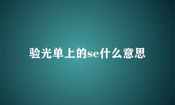 验光单上的se什么意思