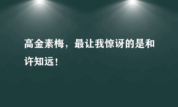 高金素梅，最让我惊讶的是和许知远！