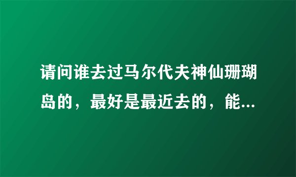 请问谁去过马尔代夫神仙珊瑚岛的，最好是最近去的，能说下岛上的消费情况吗？越具体越好，有餐单更好，还