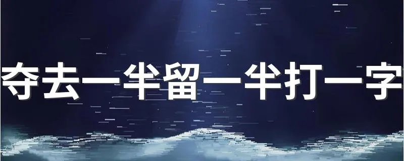 夺去一半留一半打一字 夺去一半留一半打一字答案