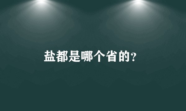 盐都是哪个省的？