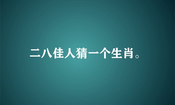 二八佳人猜一个生肖。