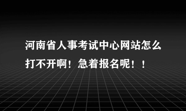 河南省人事考试中心网站怎么打不开啊！急着报名呢！！