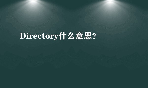 Directory什么意思？