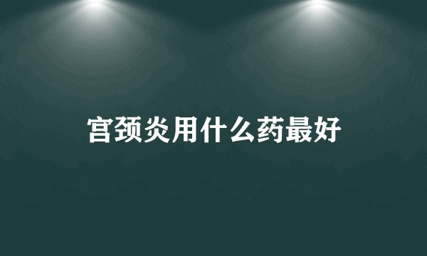 宫颈炎用什么药最好