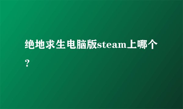 绝地求生电脑版steam上哪个？
