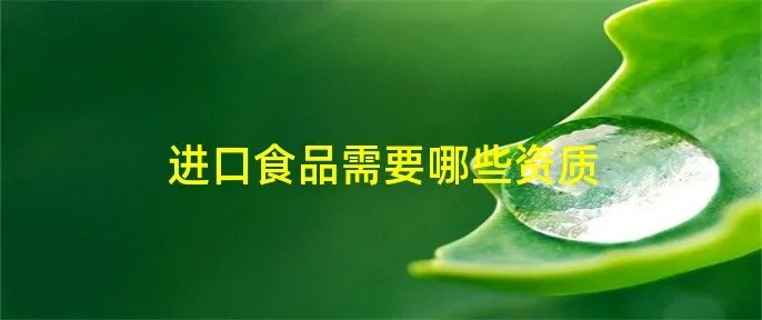 进口食品需要哪些资质