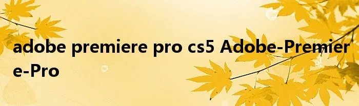 adobe premiere pro cs5 Adobe-Premiere-Pro