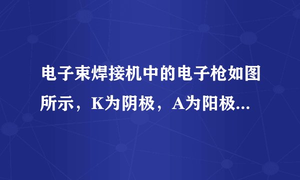 电子束焊接机中的电子枪如图所示，K为阴极，A为阳极，两极之间的电势差为U。A、K之间的电场线分布如图所示，阴极发出的电子在电场作用下由静止状态从K加速运动到A，设电子的质量为m，则下列说法正确的是()A.阴阳两极的电场为匀强电场B.电子在运动过程中的加速度变大C.电子的电势能不断增加D.电子到达阳极时的速度为v=√2eUm