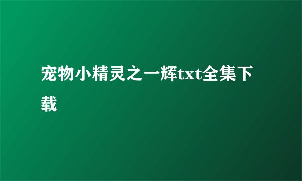 宠物小精灵之一辉txt全集下载
