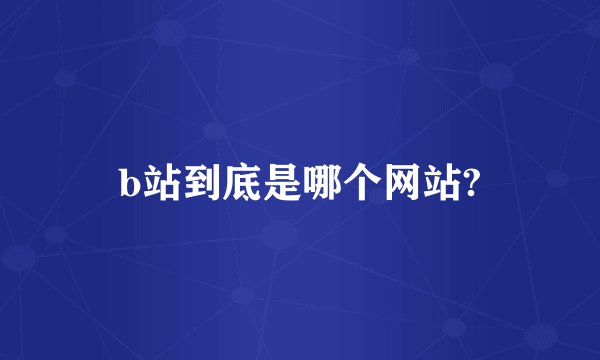 b站到底是哪个网站?