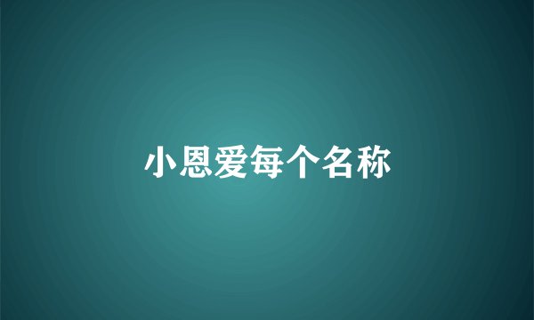 小恩爱每个名称
