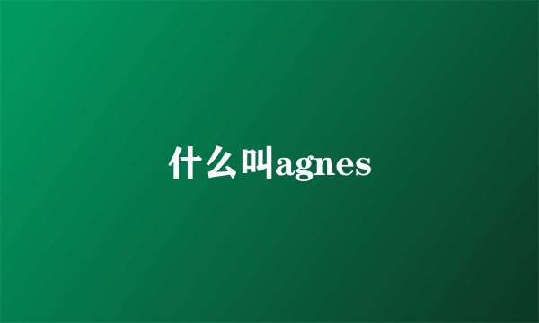 什么叫agnes