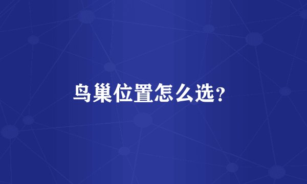 鸟巢位置怎么选？