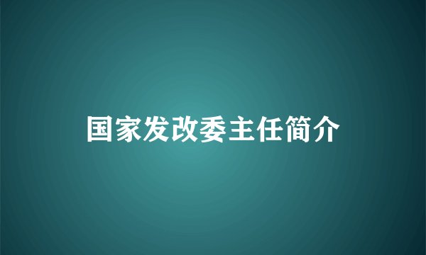 国家发改委主任简介