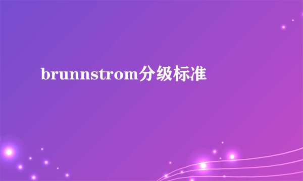 brunnstrom分级标准
