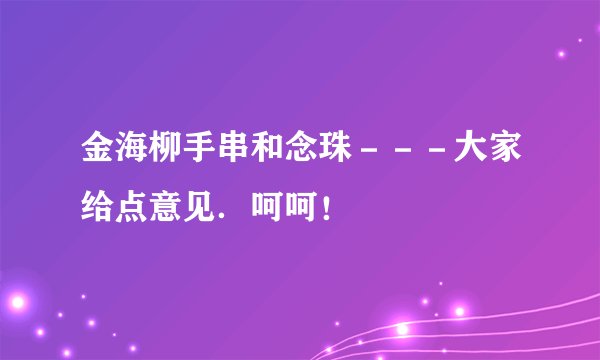 金海柳手串和念珠－－－大家给点意见．呵呵！