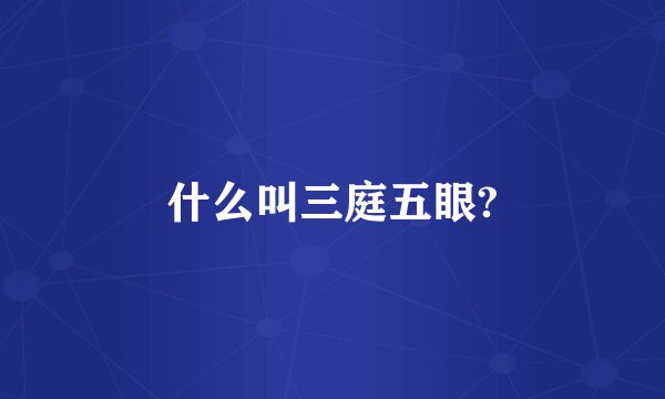 什么叫三庭五眼?