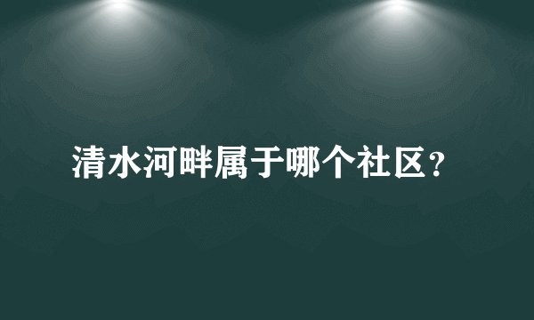 清水河畔属于哪个社区？