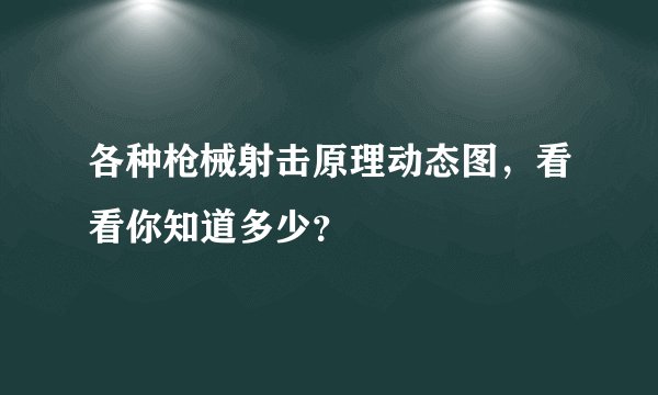 各种枪械射击原理动态图，看看你知道多少？