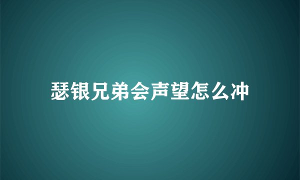 瑟银兄弟会声望怎么冲