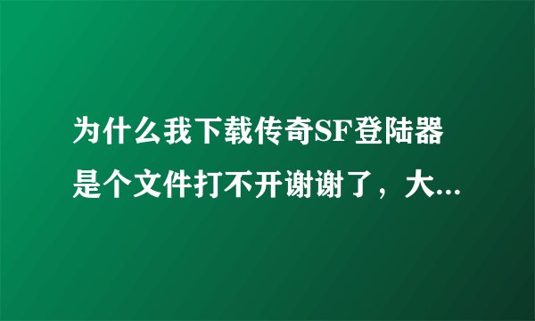 为什么我下载传奇SF登陆器是个文件打不开谢谢了，大神帮忙啊