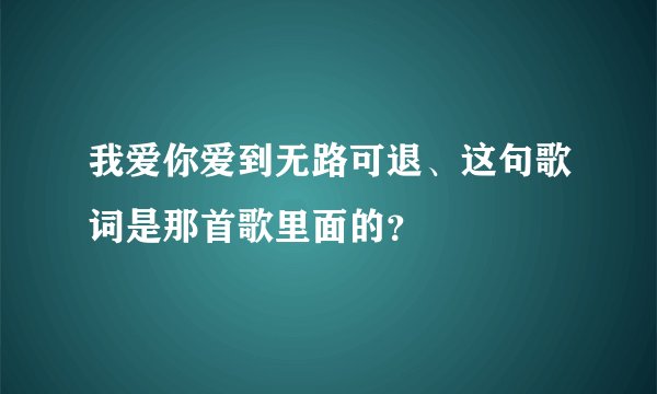 我爱你爱到无路可退、这句歌词是那首歌里面的？
