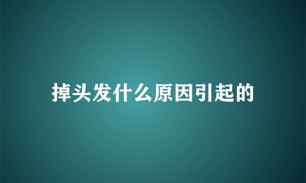掉头发什么原因引起的