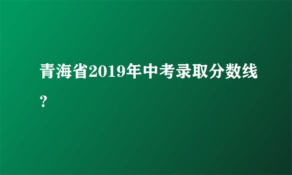 青海省2019年中考录取分数线？